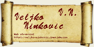 Veljko Ninković vizit kartica